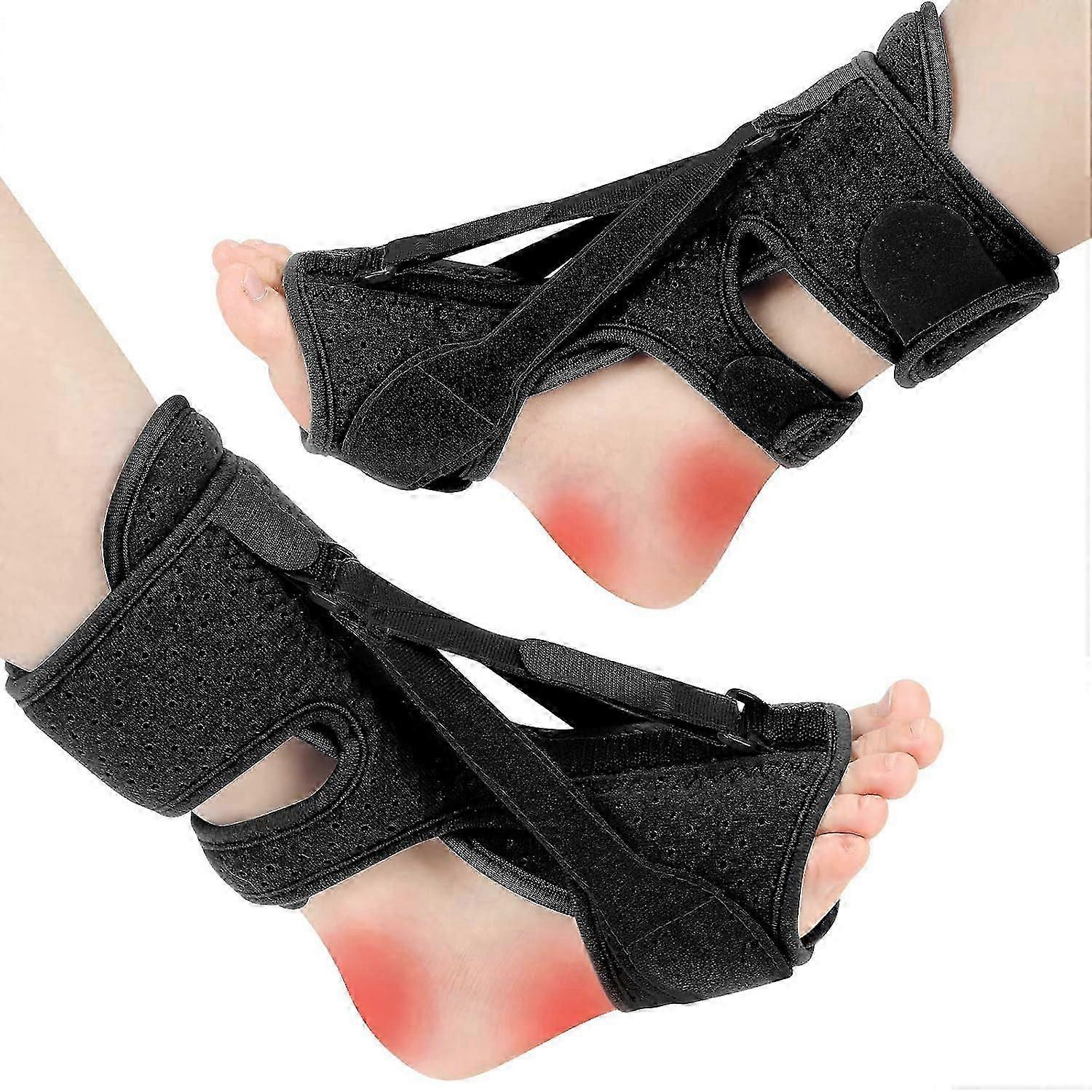 einzigartiges 2er-Pack Plantarfasziitis Nachtschiene, Upgrade 3 verstellbare Gurte Entlastung für