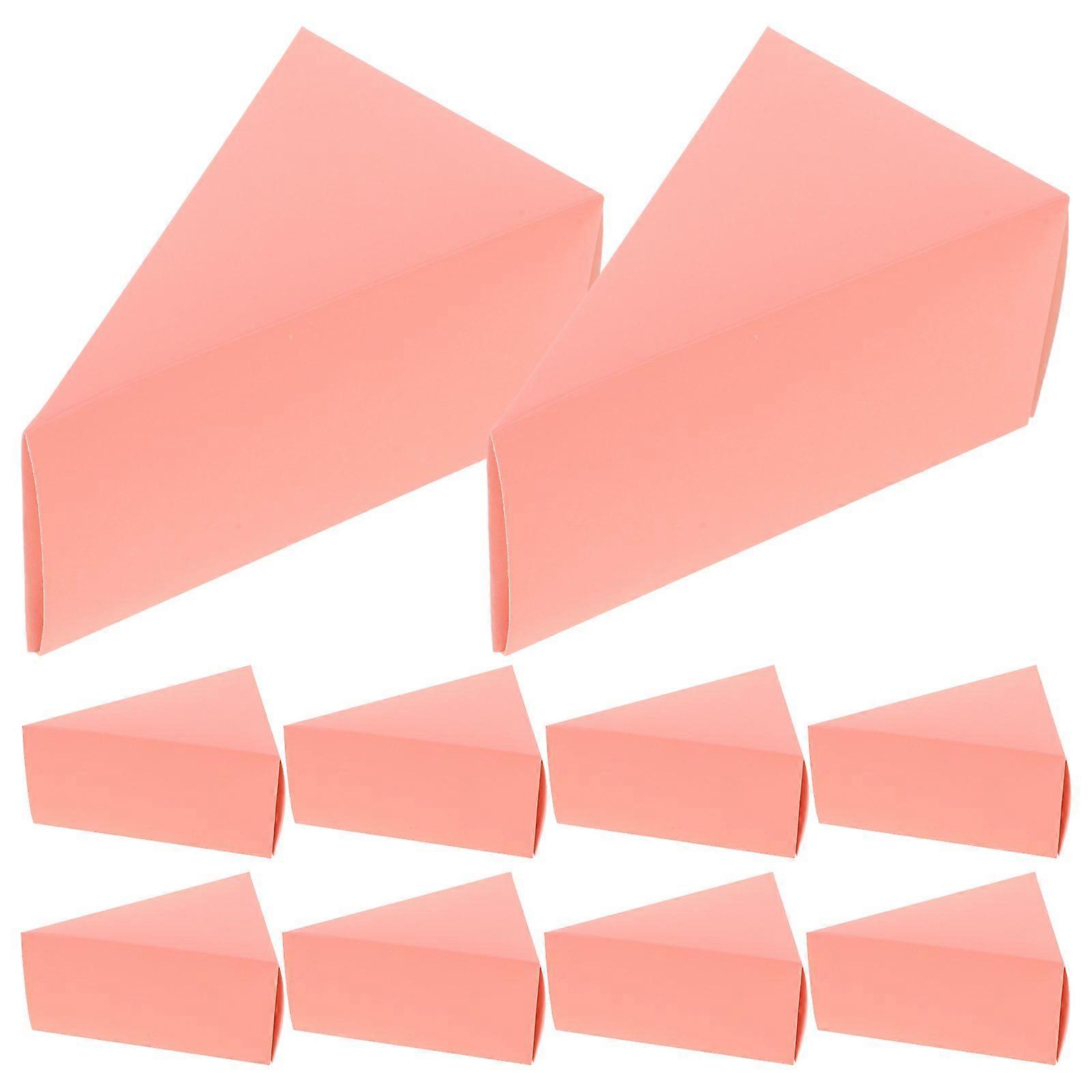 50pcs Triangle Cake Boxes Creative Candy Box Practical Sugar Gift Container Lovely Presents Cases for Home Party (Pink)