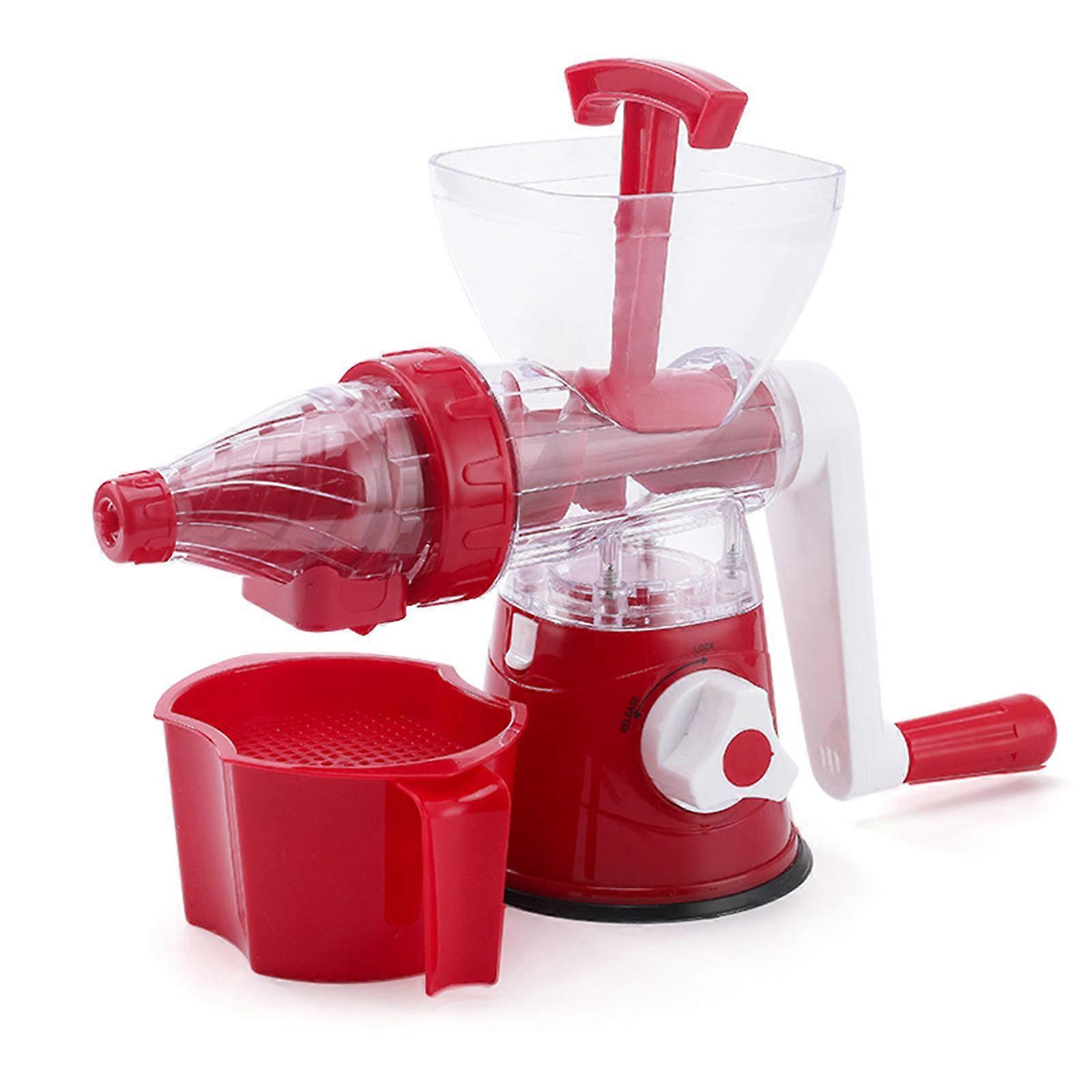 Manual Juicer with Lever Action Vegetable Juice Squeezer Practical Fruit Juice Extractor Kitchen Tool for Cooking Lover  Red