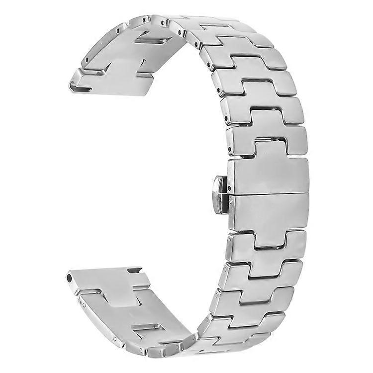 Compatible For Huawei Watch GT 4 46mm Replacement Strap H-Type Butterfly Clasp Stainless Steel Watch Band Silver