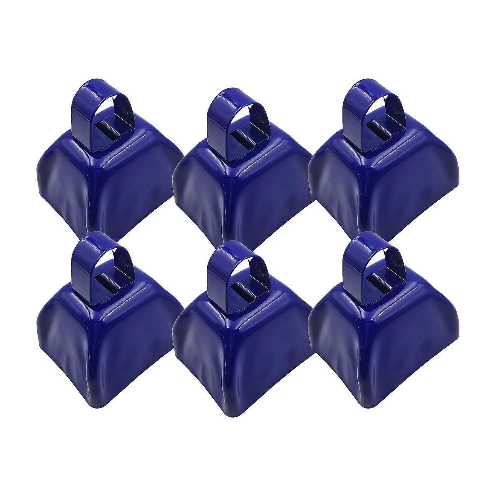 6 Pack cloches de vache 3 pouces en métal cloche de vache Noise makers Événements sportifs Petite cloche de vache pour les jeux de football Cheering Noisemakers Mariages Mini cloches de vache DIY C