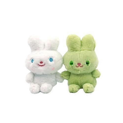 12 pieces of cute two-color rabbit plush toy doll keychain doll pendant
