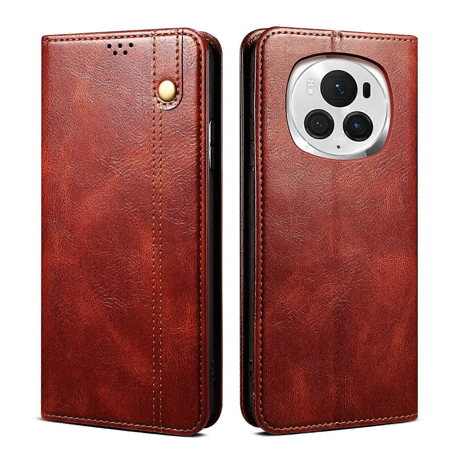Oil Wax Crazy Horse Texture Leather Phone Case