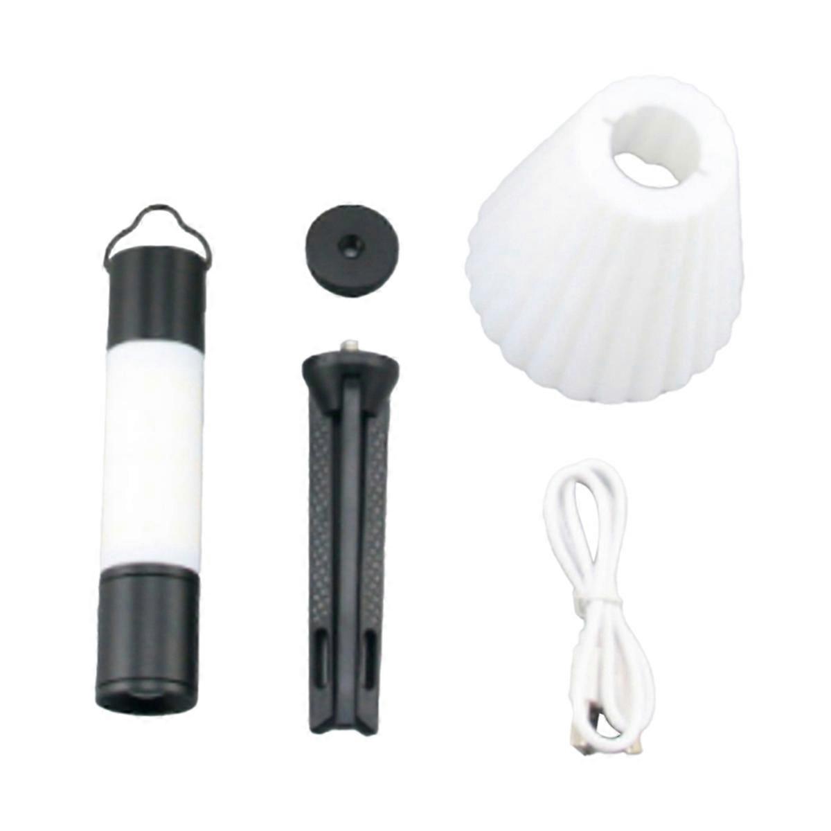 Outdoor Camping LED Telescopic Flashlight with Tripod Nuts Multifunctional Rechargeable Retractable Light Table Lamp,B