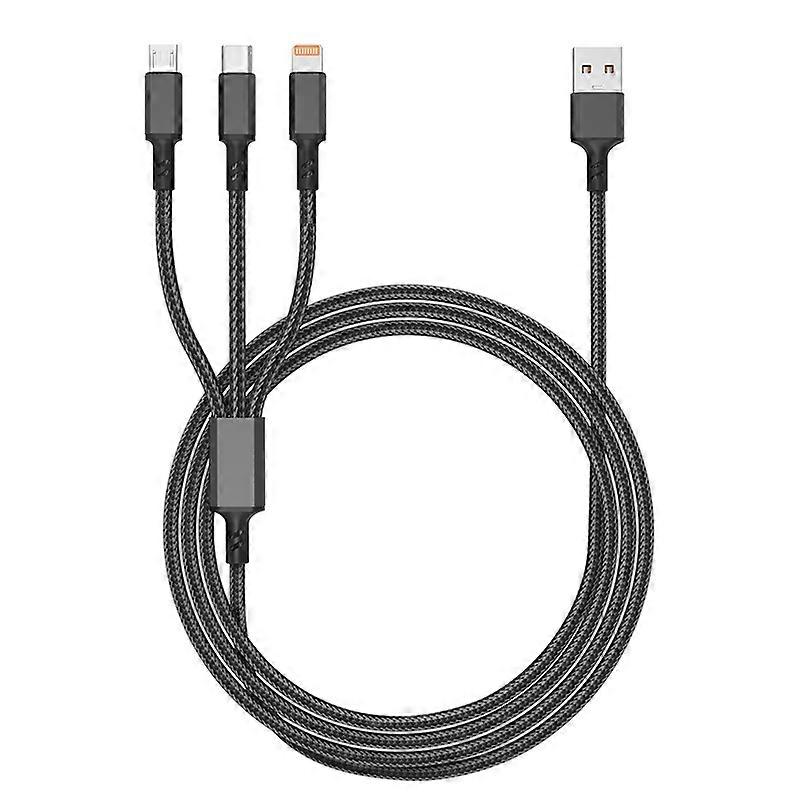 オレンジプラグ3A 3 in 1 USB-Type-C / 8ピン/マイクロUSB急速充電ケーブル、ケーブル長:1.2m