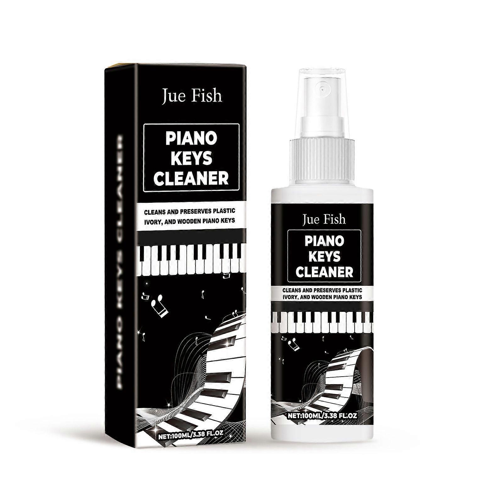 Jue Fish Piano Key Cleaner Nettoie les taches de touches en douceur et protège le spray nettoyant pour clavier multifonction
