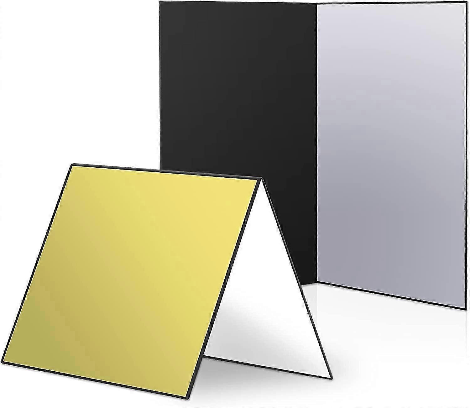 PCS Photography Cardboard Light Reflector, A3 Size 42x30cm Studio Foldable Light Diffuser Board for Nature, Product, Food Photo Shooting, Gold/Black