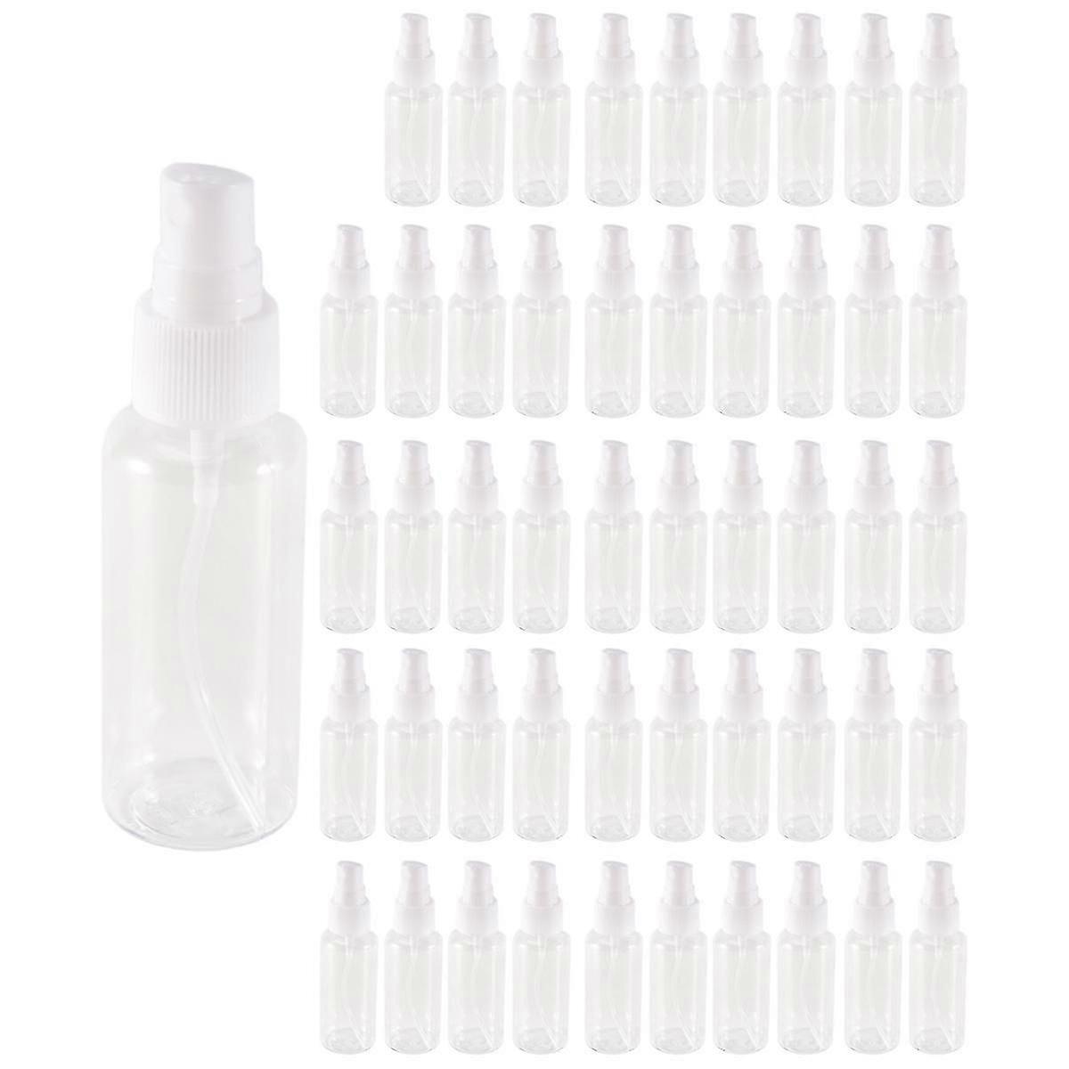 50 Pieces 50ml Spray Bottles Plastic Empty Refillable Atomiser Transparent Travel Bottle JN