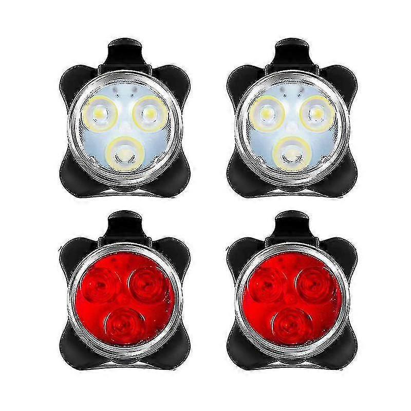 4 Pack Usb Rechargeable Bike Light Set Front And Rear Led Bicycle L... Edition a