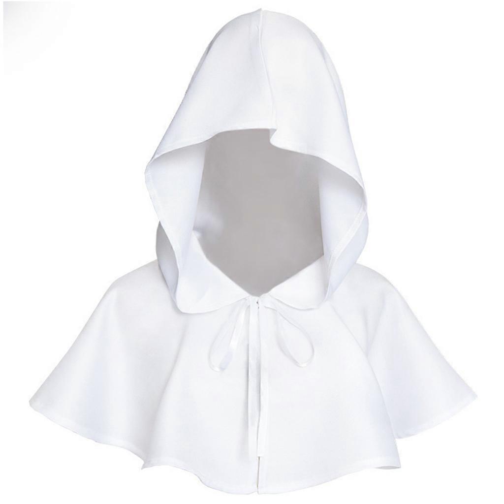Death Capes with Pointy Caps Stage Props Middle-Ages Wizard Capes Cosplay Must-Have for Cosers Unisex white