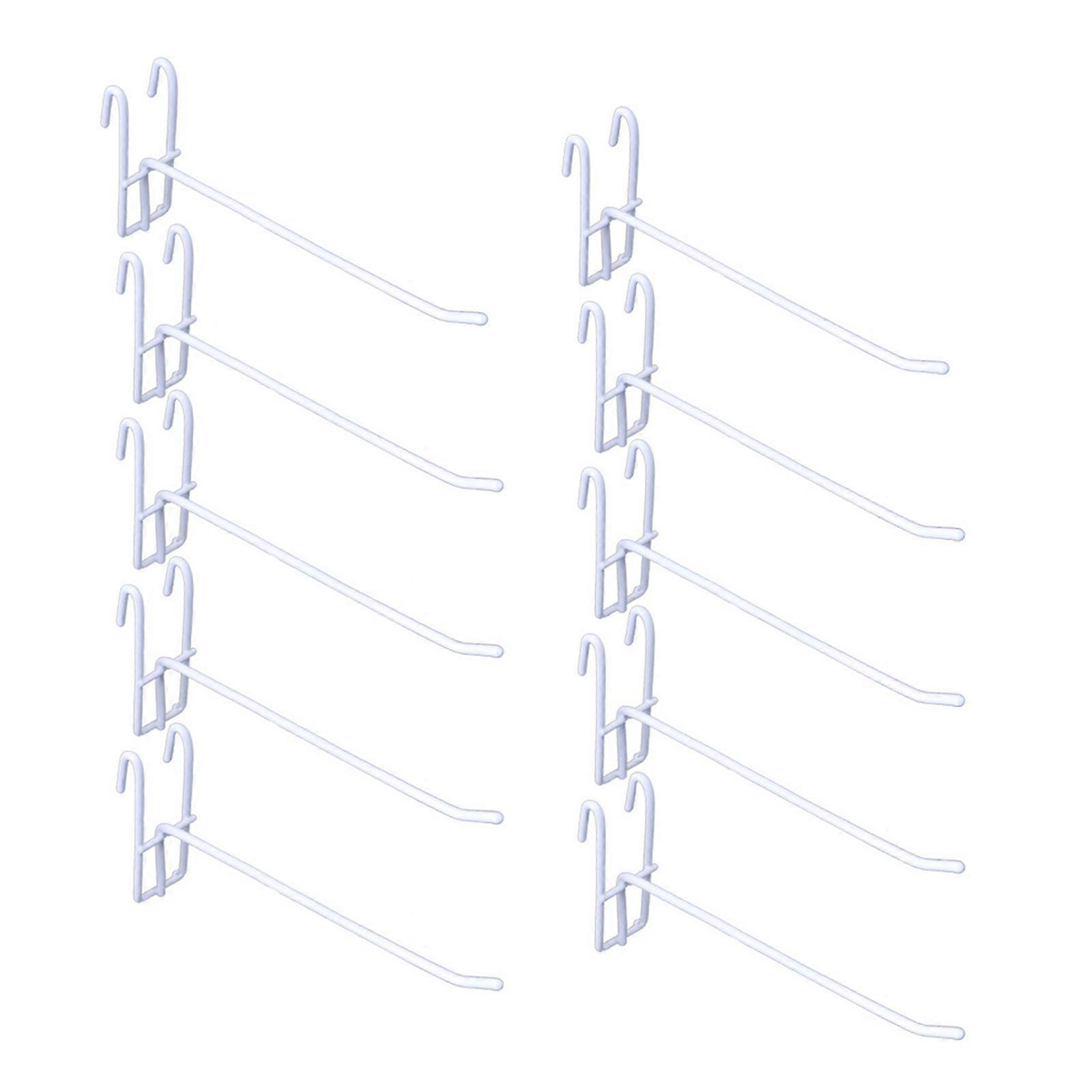 10 Adet Çok Yönlü Pegboard Kancalar Izgara Duvar Mesh Perakende Ekran Dükkanı Peg Mal Raf Minimalist Panel Pegboard Kancalar Beyaz 15 cm