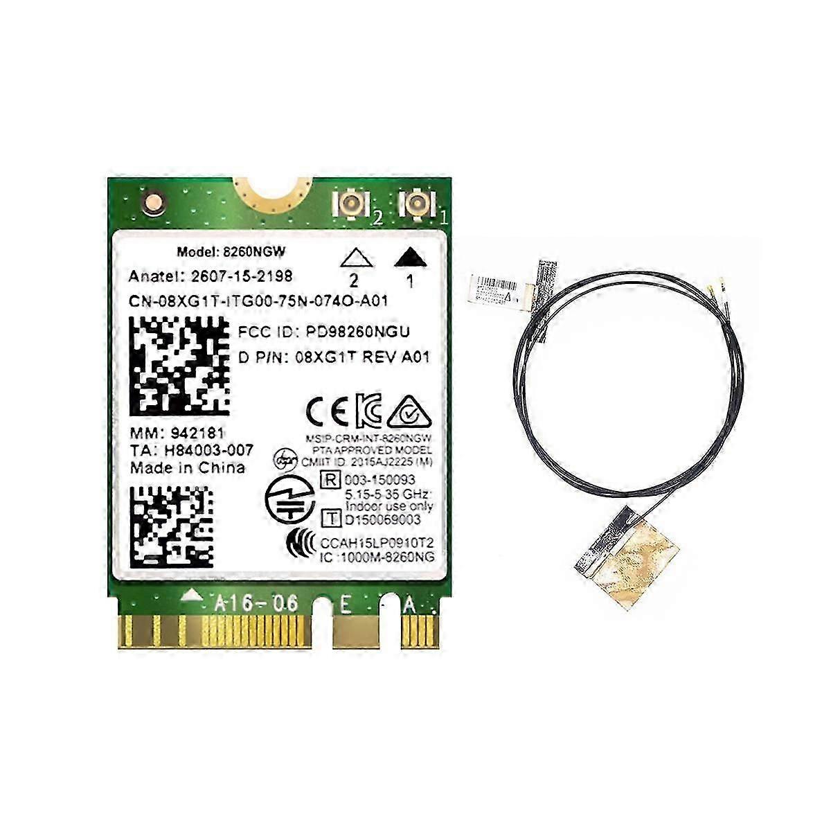 8260 8260NGW WiFi Card+2XAntenna 2.4G/5Ghz 867M Bluetooth 4.2 NGFF M.2 WiFi Wireless Card Module fo