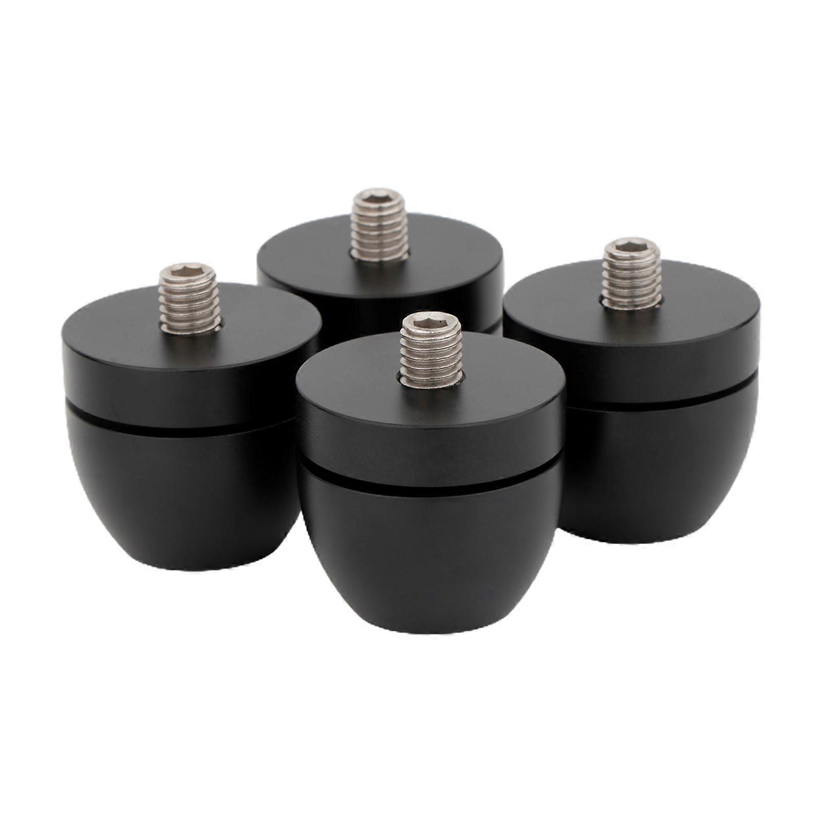 スチールビーズネイルスピーカースタンドフィートパッド耐久性、頑丈な直径1.18インチ、高さ1.3インチ、フィートパッド、干渉を減らす、黒