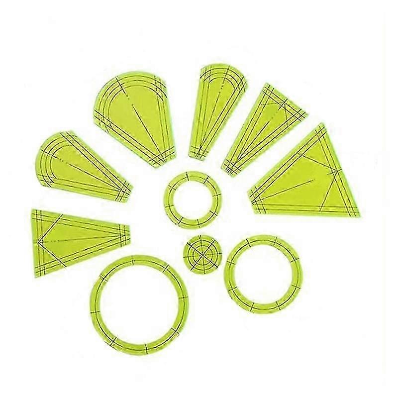 10-Piece Set Of Special-Shaped Sewing Patchwork Ruler DIY Sewing Ruler Patchwork Tool Quilt Ruler C