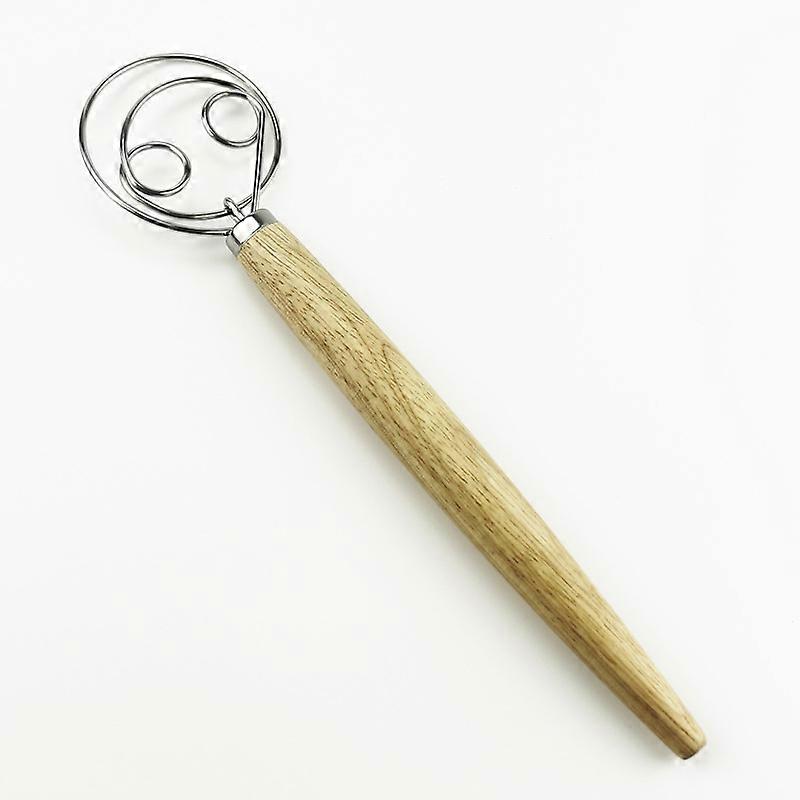 2 pcs Bread Dough Mixer, Professional Grade Danish Dough Mixer, Mixer, Whisk, Wooden Handle, Bread Dough Mixer, Whisker, Wooden Handle Accessories (Do