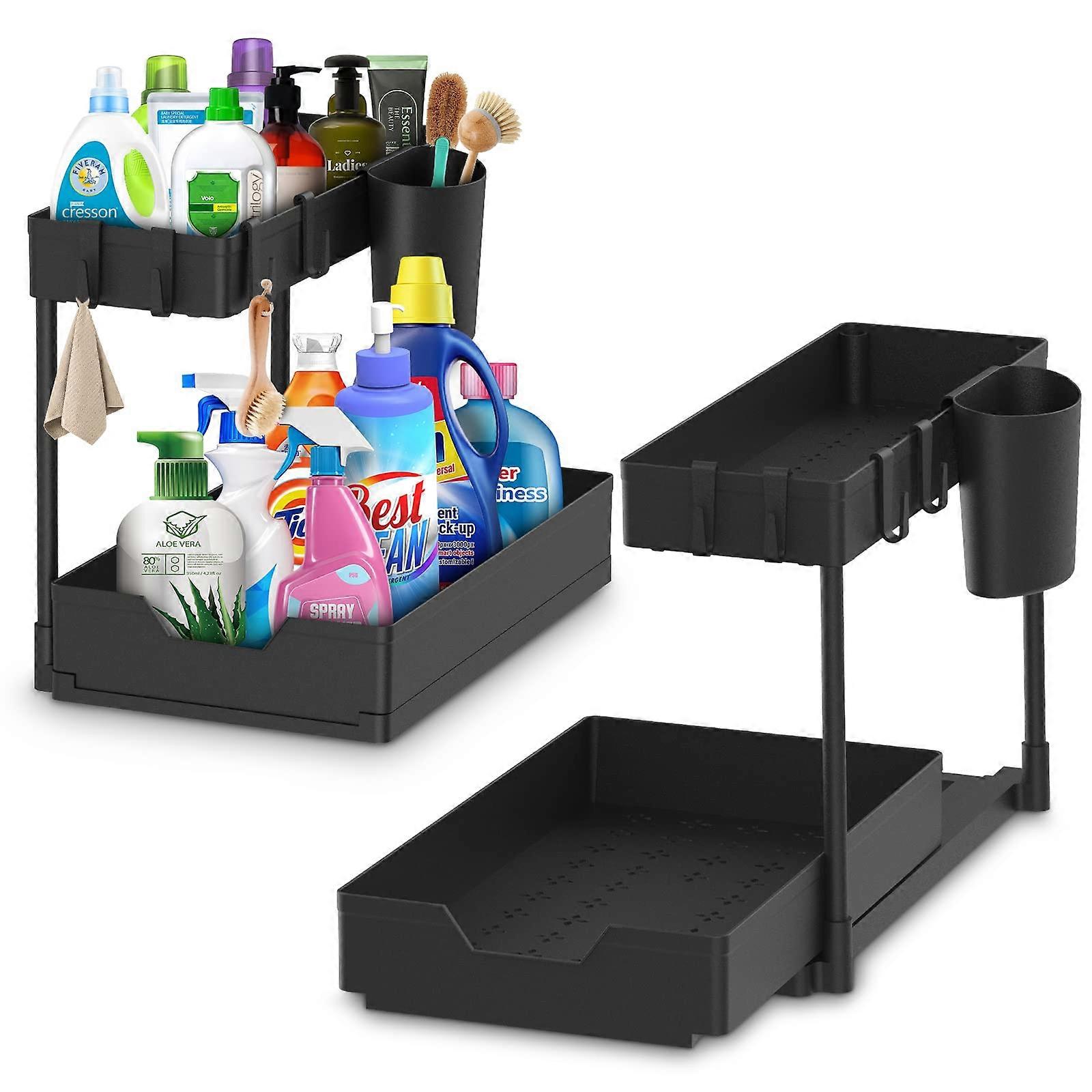 2 Pack Under Sink Organizer for Kitchen Storage