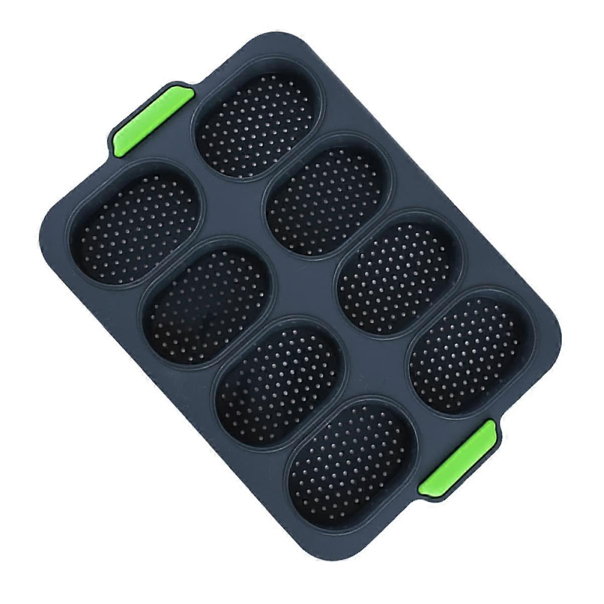 8 Baking Molds Regular Tray, Perforated French Muffin Pan, Nonstick Bread Mould for Mini Croissant and Pudding Forms