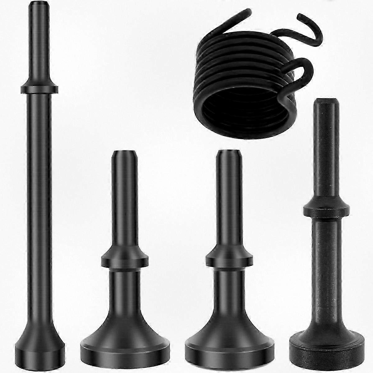 5-Piece Pneumatic Hammer Bit Set with Spring, Compatible with 150/190/250 Air Hammer Tools