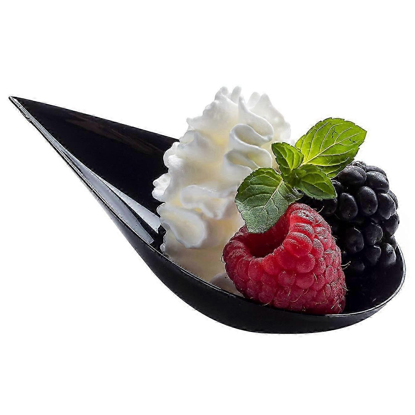 100Pcs Mini Appetizer Plates with Tasting Spoons