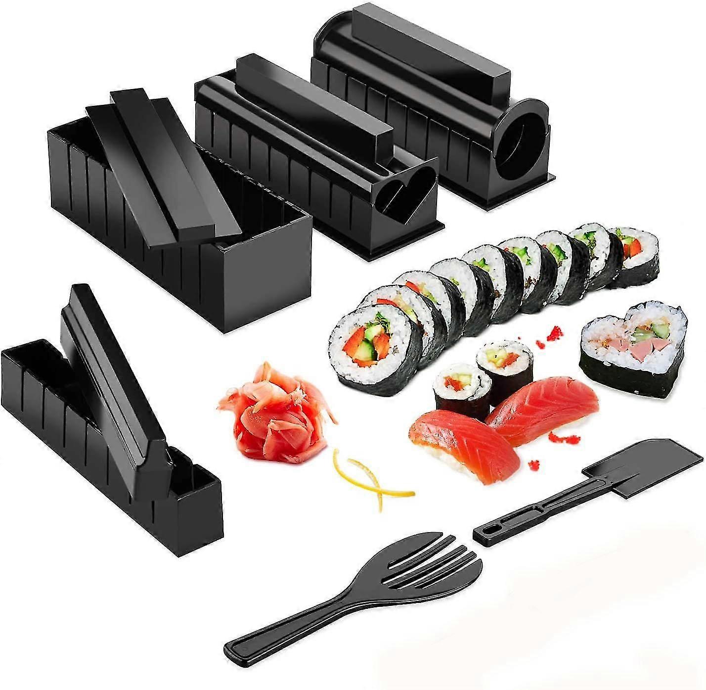 Sushi Maker Kit Sushi Maker 10 Pcs Plastic Premium Set Sushi  Set Sushi Rice Roll Form Molds Diy Sushi Roller  For Beginners At Home