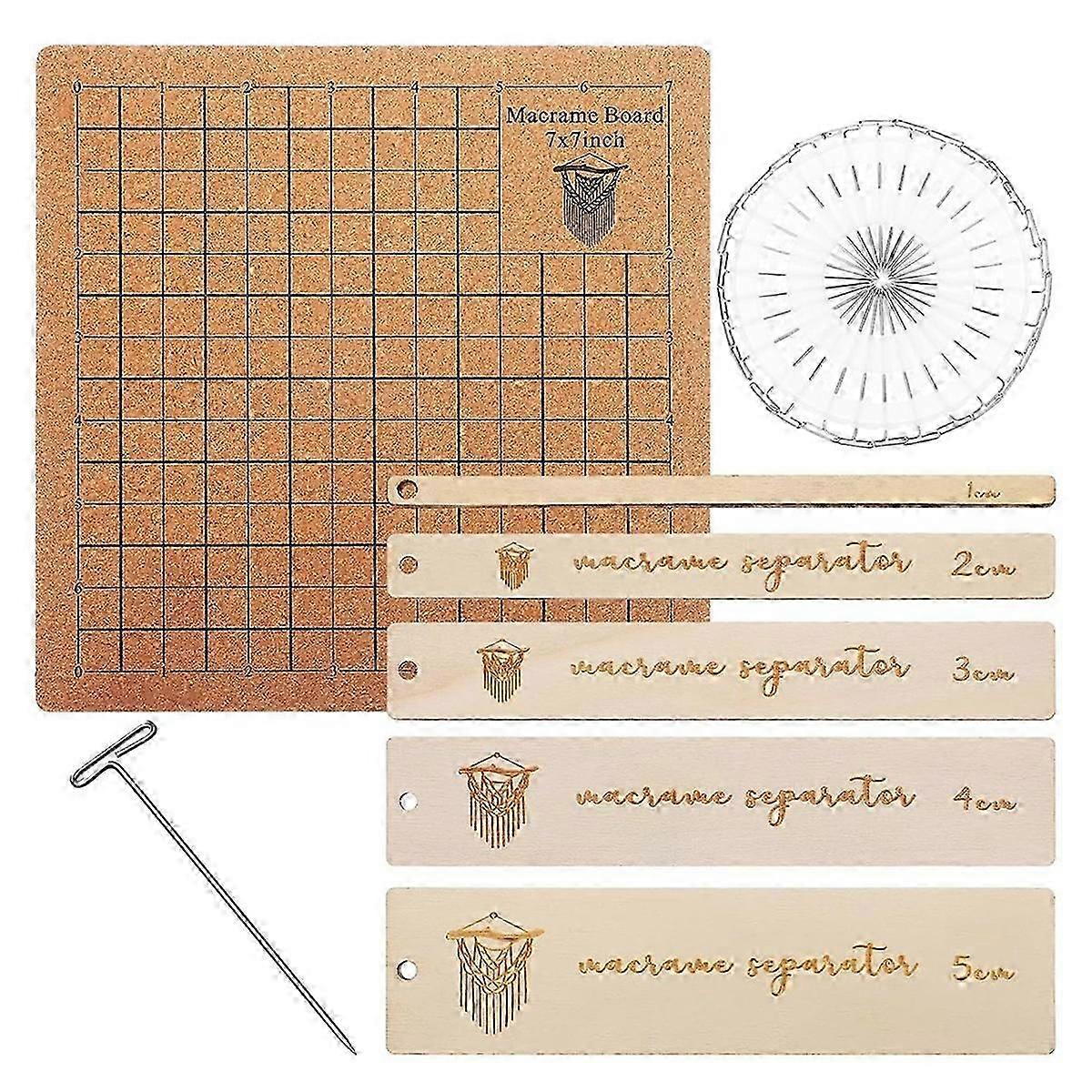 Macrame Board and Metal Adjustable Holder with T Pins Clips and Rulers Macrame Supplies Double Sided Grids Project Board