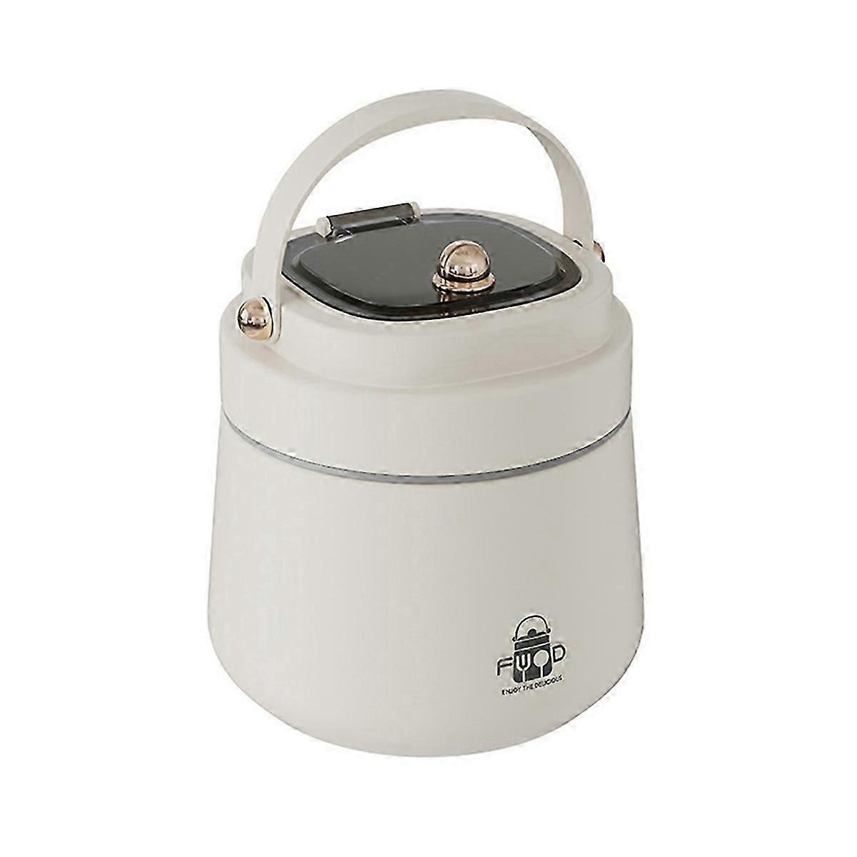 Adults Stainless Steel Insulated Lunch Box with Spoon and Fork, Insulated Bag, Leak-Proof, Keeps Food Warm A