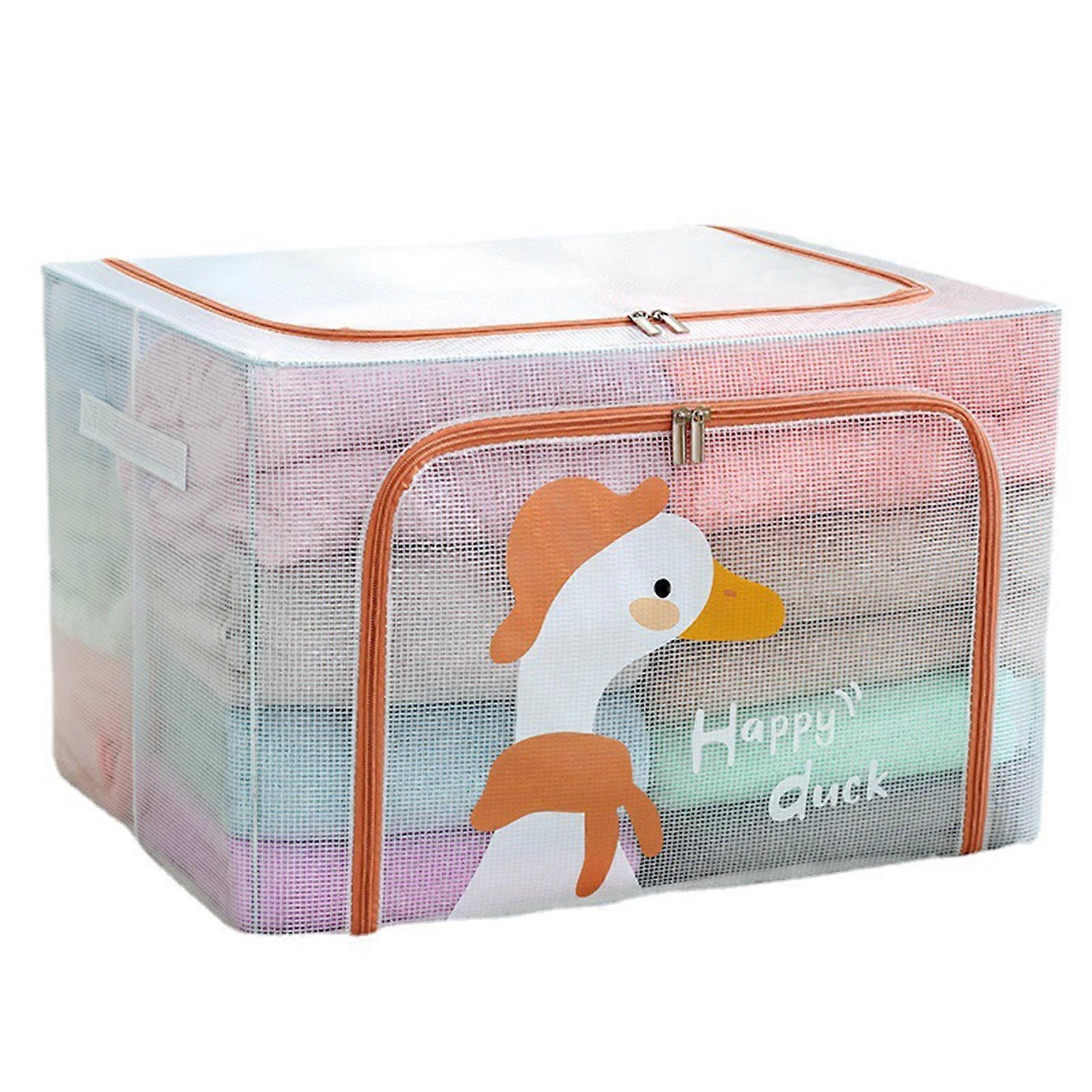 Foldable Clothes Storage Box Double Zipper Closure Storage Box for Quilt Clothes Storage