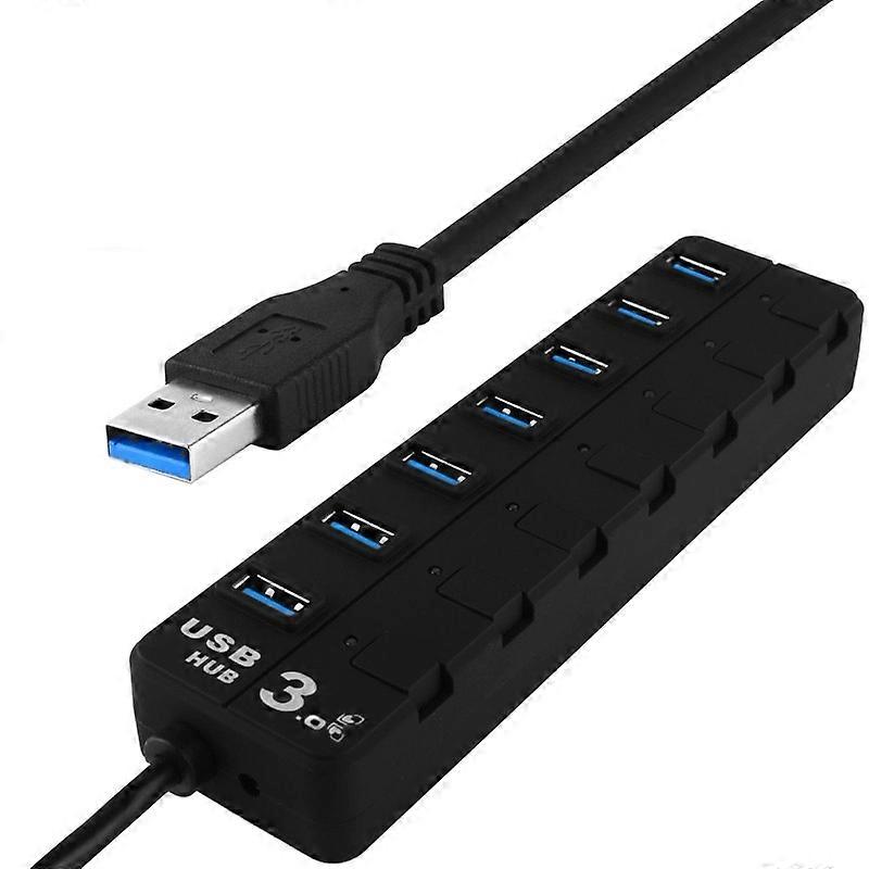 7 Ports USB 3.0 Hub with Blue LED Display