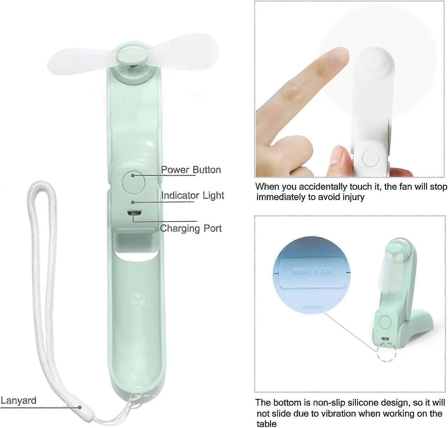 USB Foldable Portable Fan (Green)