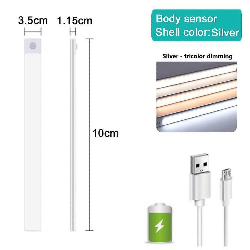 Magnetic Under Cabinet Light Led Motion Sensor Night Light Rechargeable Closet Wireless Bedroom Wardrobe Kitchen Lighting Lamp