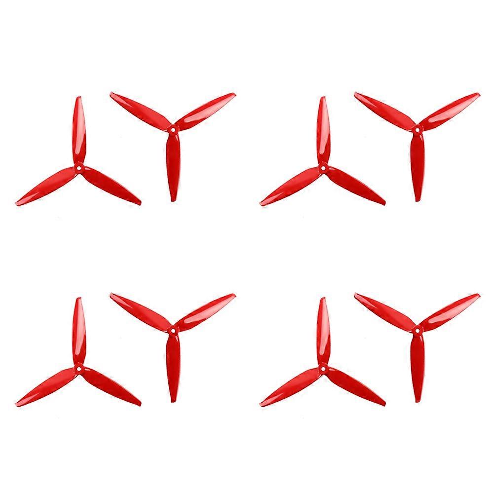 4 Pairs 7040 7x4x3 3-Blade PC Propeller CW+CCW Red
