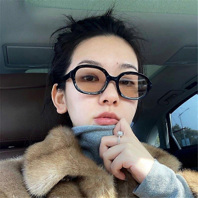 高品質のファッションオーバルサングラスオレンジシェード透明サングラスユニセックス
