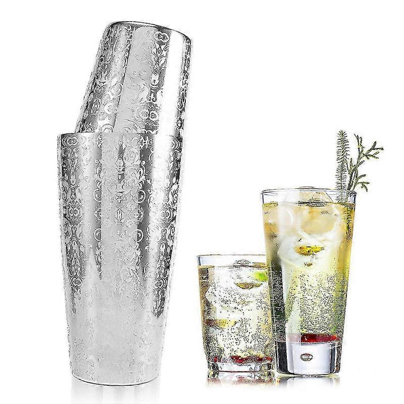 Kokteyl Çalkalayıcı Boston Çalkalayıcı 304 Paslanmaz Çelik Barra De Ferramentas Gravür Tasarımı Boston Kokteyl Çalkalayıcı Teneke Set JP--