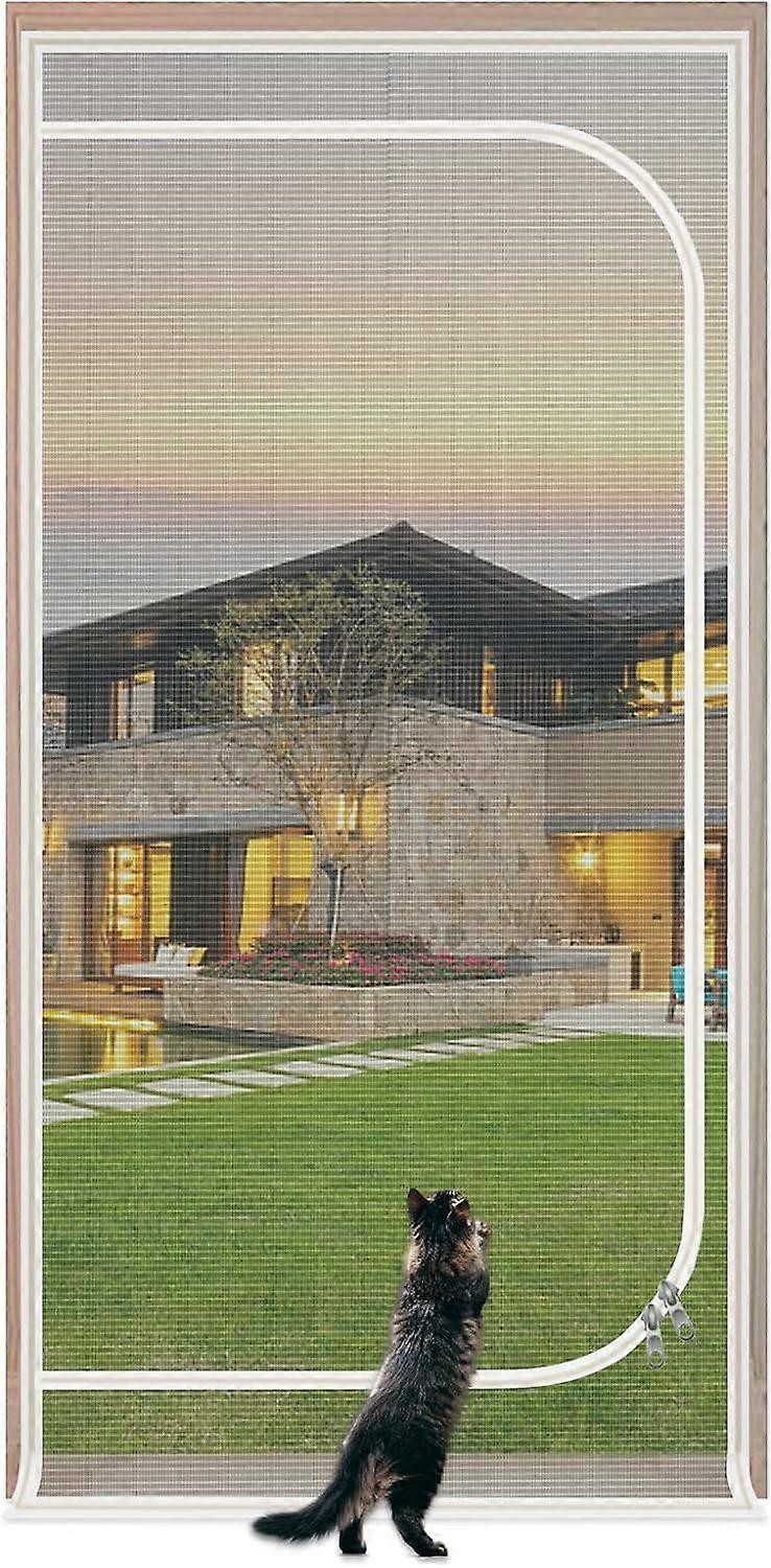 SDIGV Reinforced Cat Screen Door,Fits Door Size 32''x 80'',Thickened Cat Resistant Mesh Screen Door for Living Room,Kitchen,Bedroom,Cat Proof Screen w