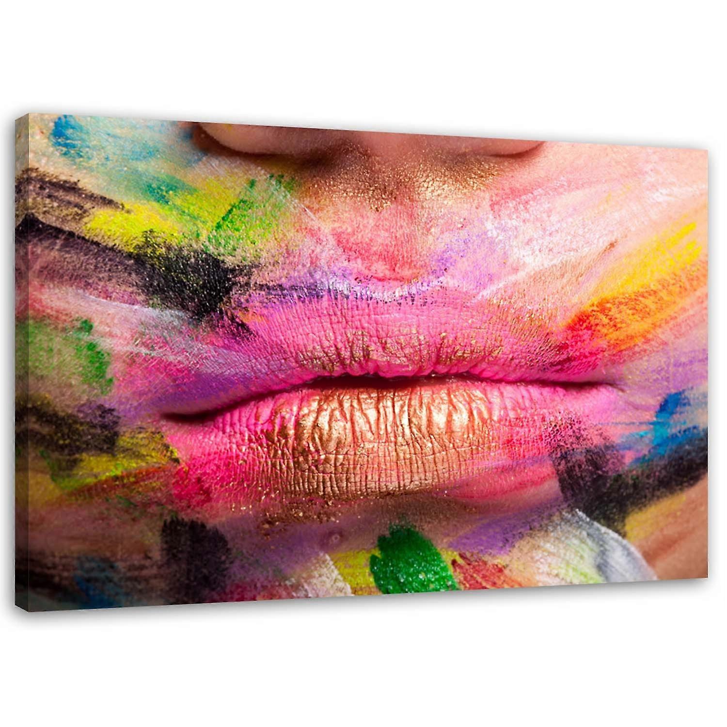 Lienzo, Labios de colores abstracto - 120x80