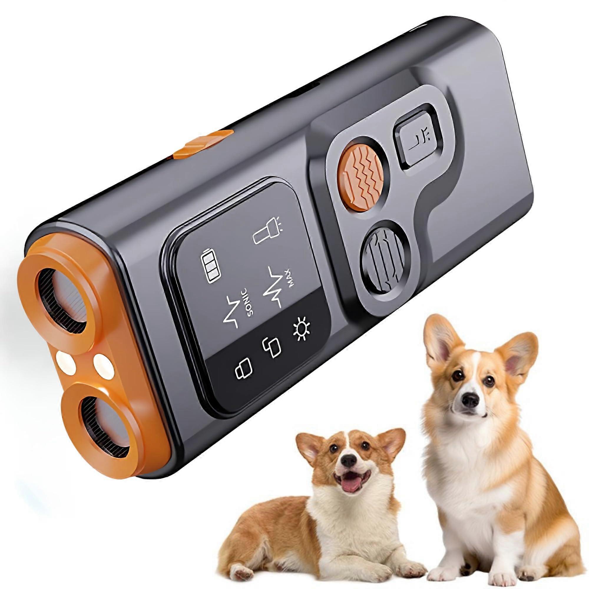 Advanced Ultrasonic Dog Bark Deterrent Device with Dual Sonic Frequencies and LED Flashlight for Outdoor Training