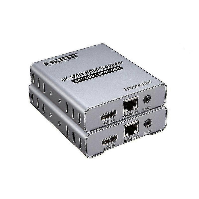 4k 120m Hdmi Extender Cascade Connection Over Cat5e Cat6 Rj45 Ethernet Lan Network Cable Extension Splitter Transmitter Receiver