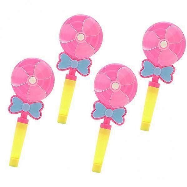 6X 4x Creative Windmill Whistling Handle Toy Pinwheel Wind