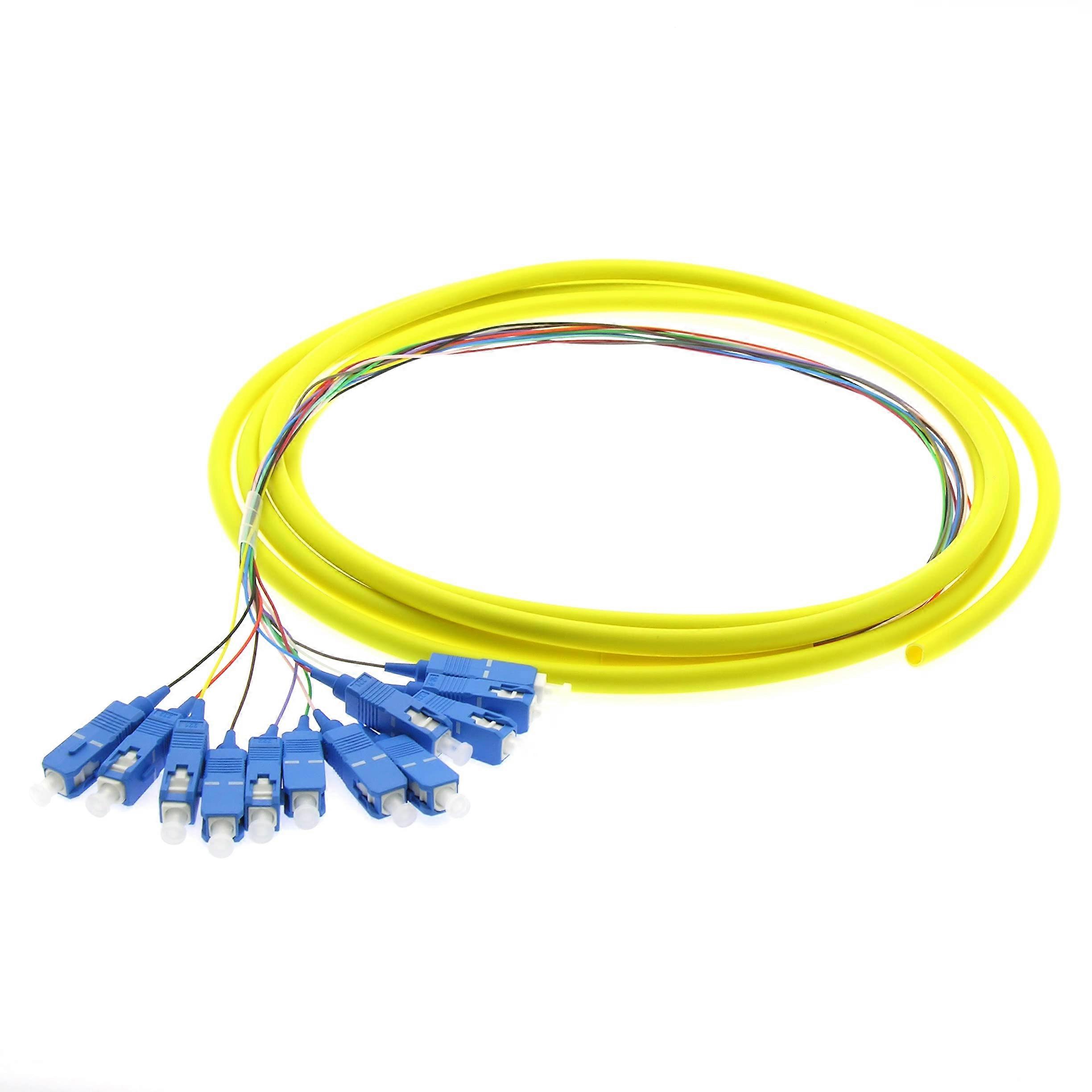 3m 12Fiber SC/UPC Singlemode Pigtail Yellow (3 Pack)
