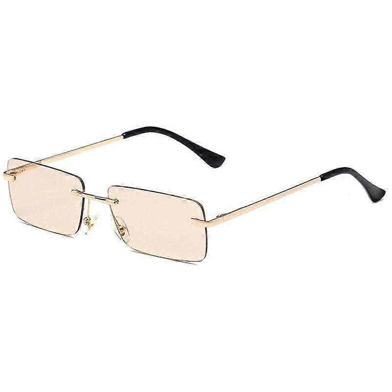 Lebanghui Fashion Rimless Sunglasses Small Square Frame Driving Glasses For Women Men