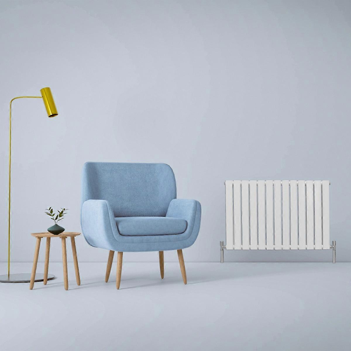 Designer Radiators 60 x 91cm Flat Panel Modern Central Heating Gloss White Horizontal Column Double