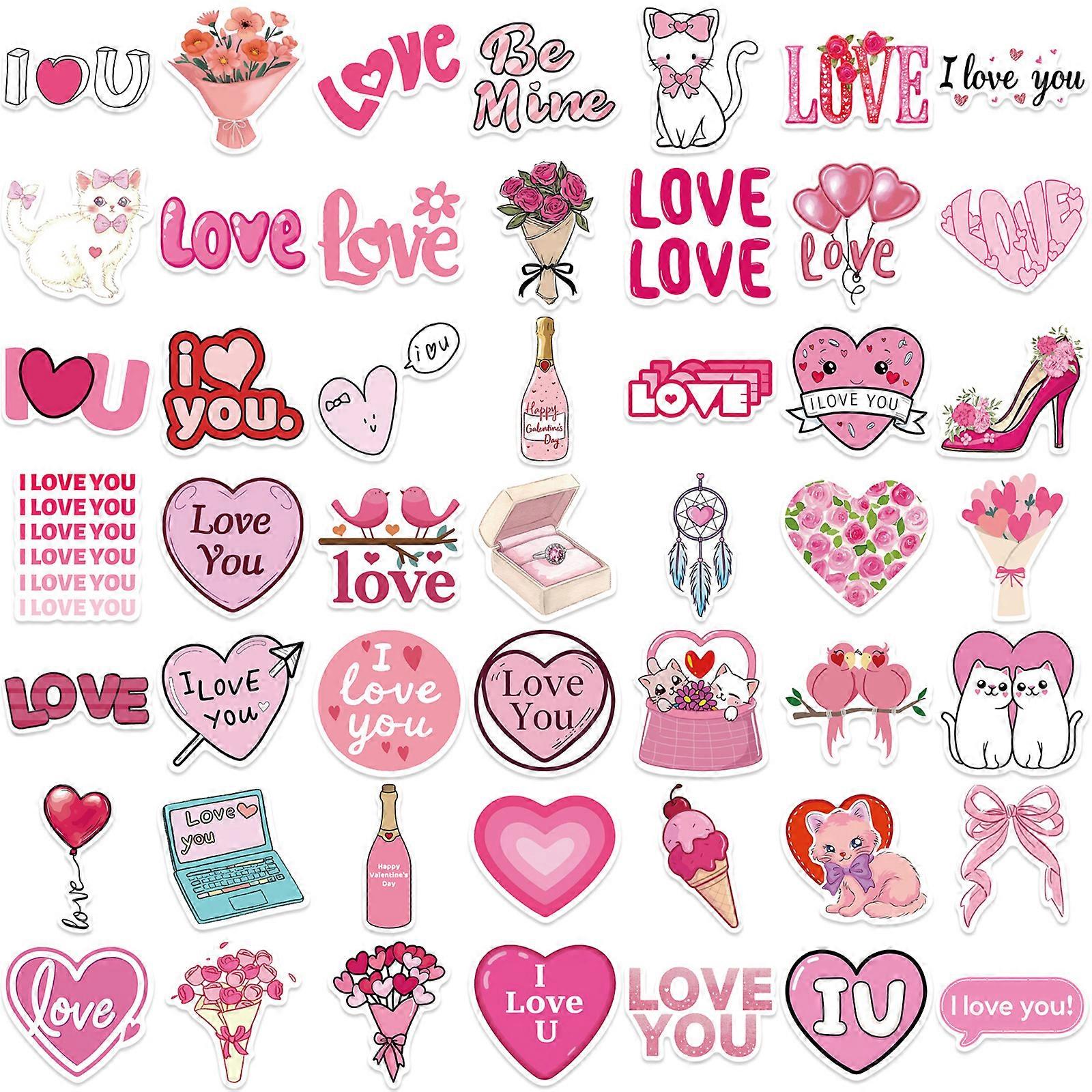 50Counts عيد الحب الكتابة على الجدران ملصق الكرتون ملصق لدفتر سكرابوكينغ مجلة الهاتف حالة الأمتعة التزلج على الجليد
