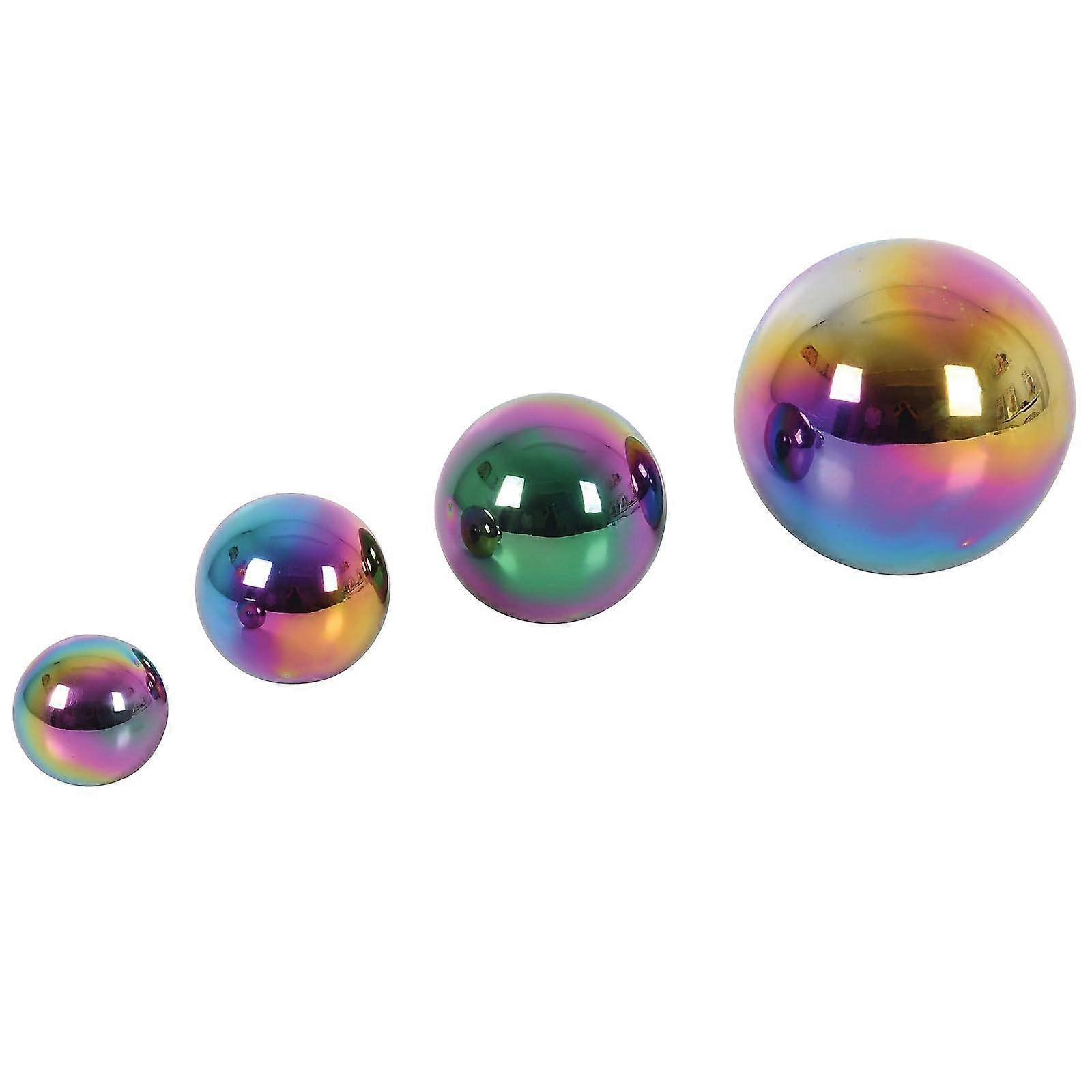 72221 Sensory Reflective Balls Color Burst Set Of 4 Iridescent Spheres For Babies And Toddlers Calming Sensory Toy
