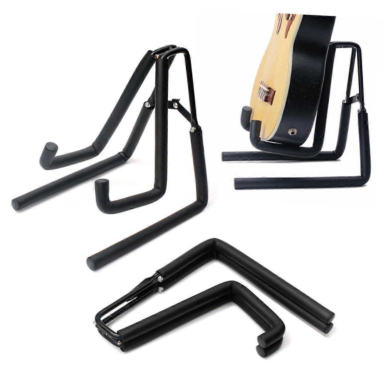 Guitar Display Stand Folding Stand Holder for Acoustic/electric Guitar Bass Ukulele Violin Banjo Black