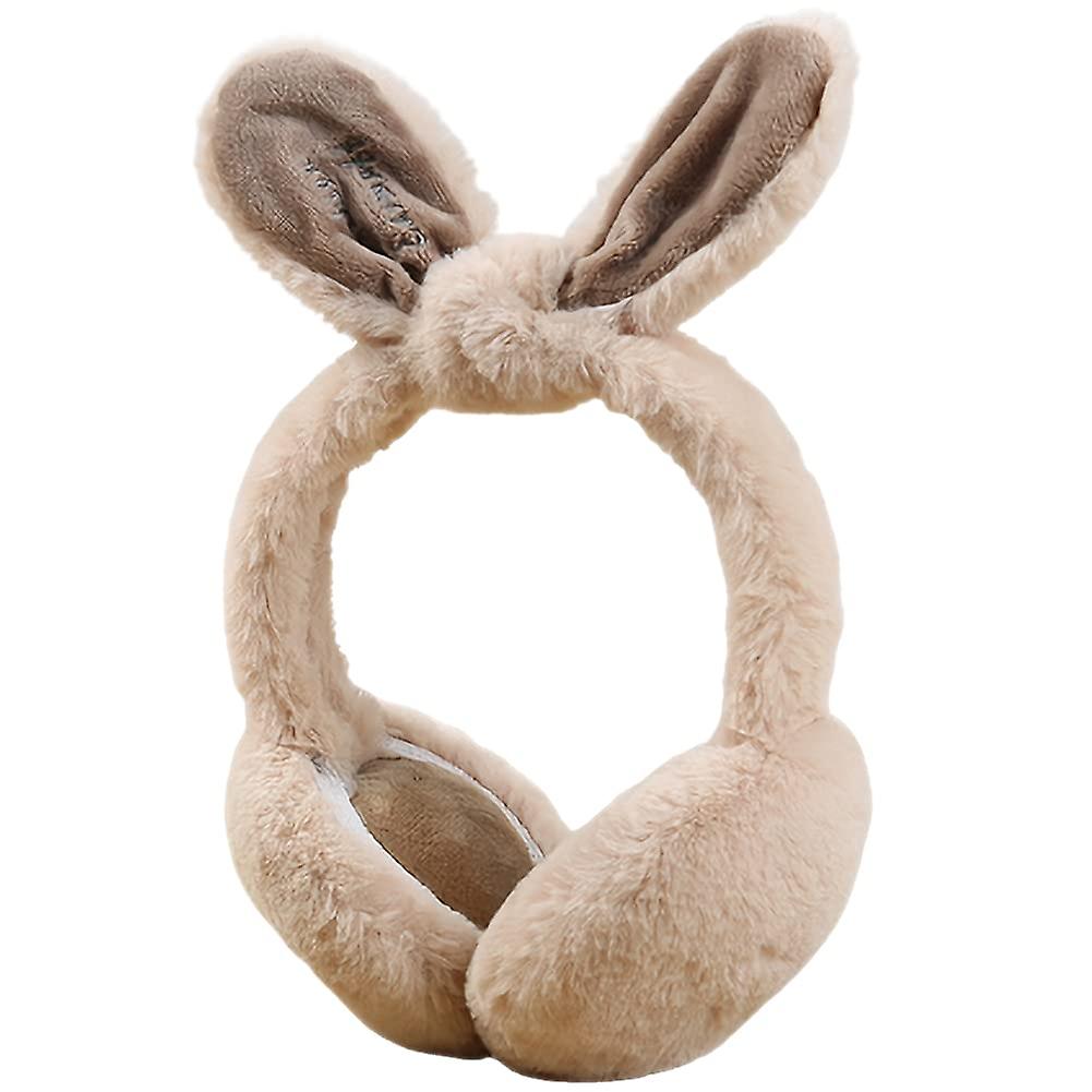 Cartoon Rabbit Ear Earmuffs, Warm Winter Cold-proof Plush Foldable Rabbit Shape Compact