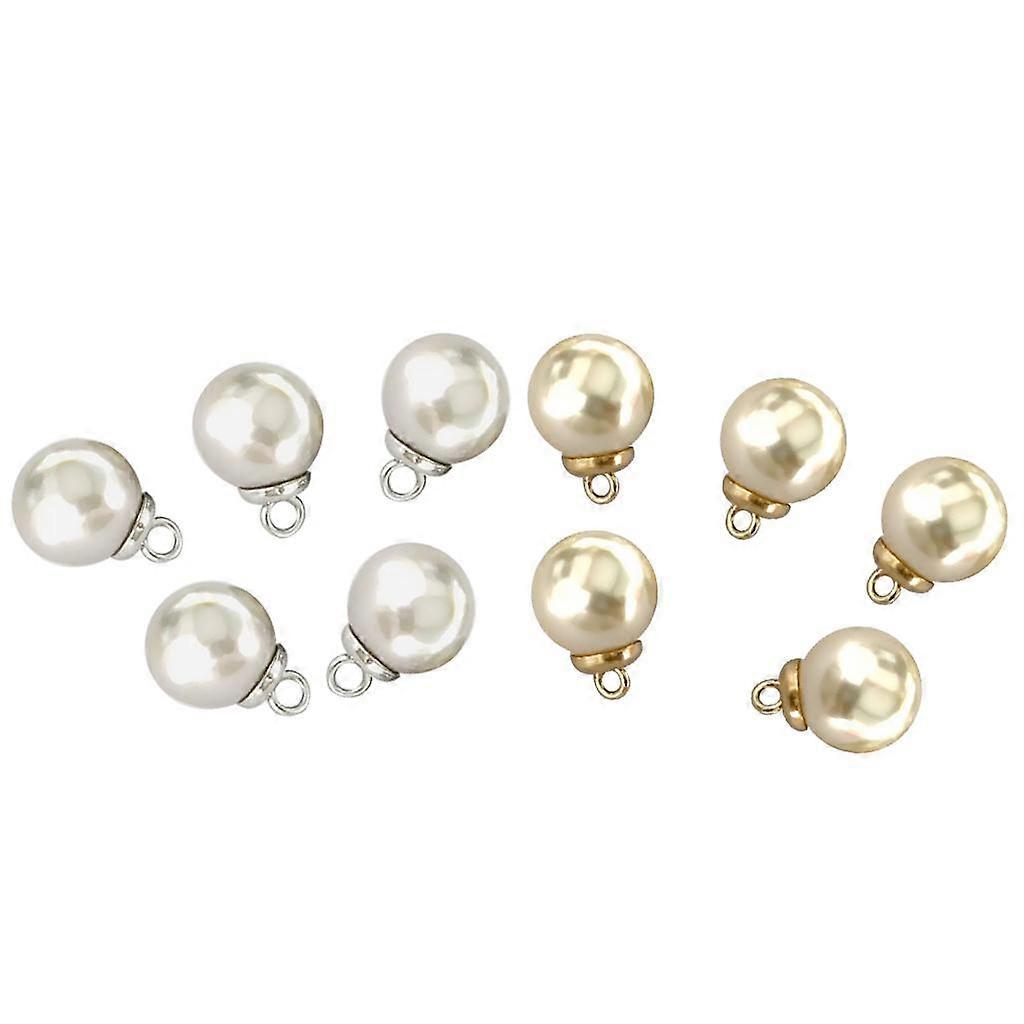 10pcs Two Color 16mm Round Pearl Buttons Decorative Buttons Sew on Bags Shoes
