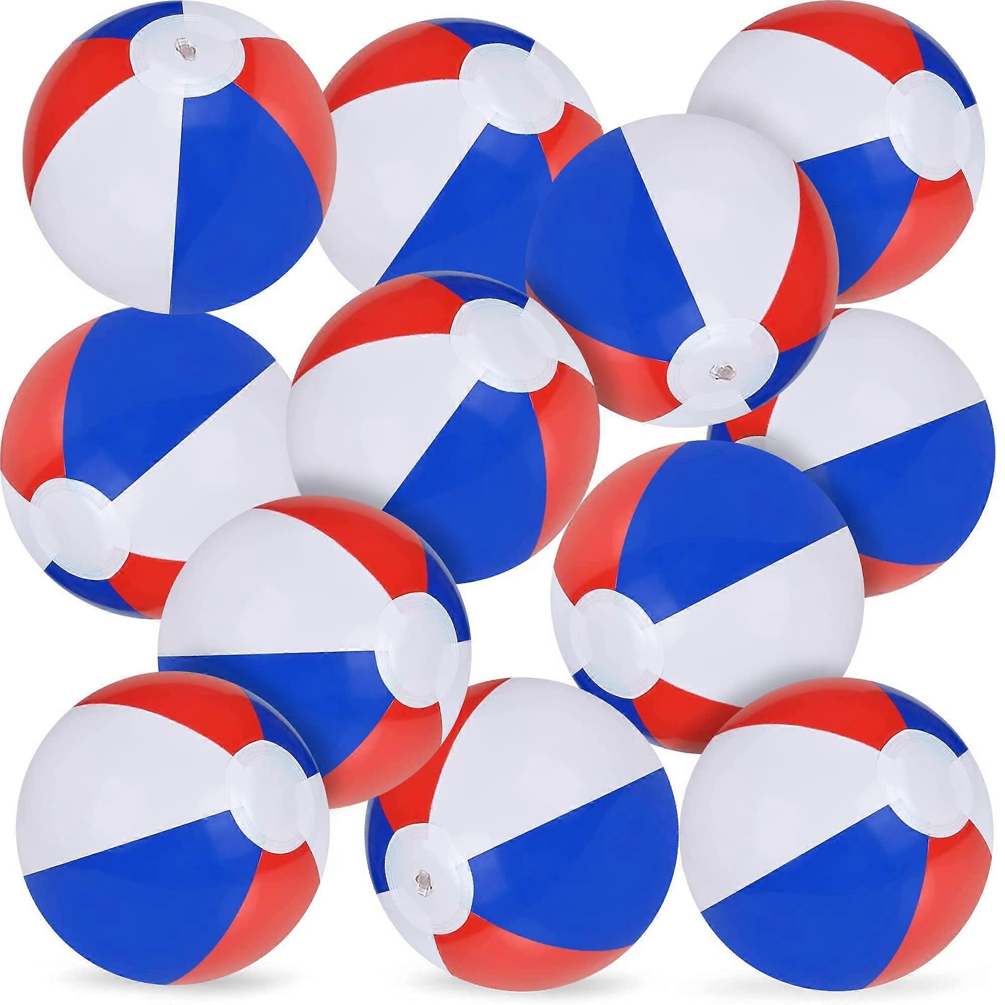 16' Patriotic Beach Balls for Kids (Pack of 12) Inflatable Summer Toys for and , Decorations for Hawaiian, July 4th Pool Party Favors