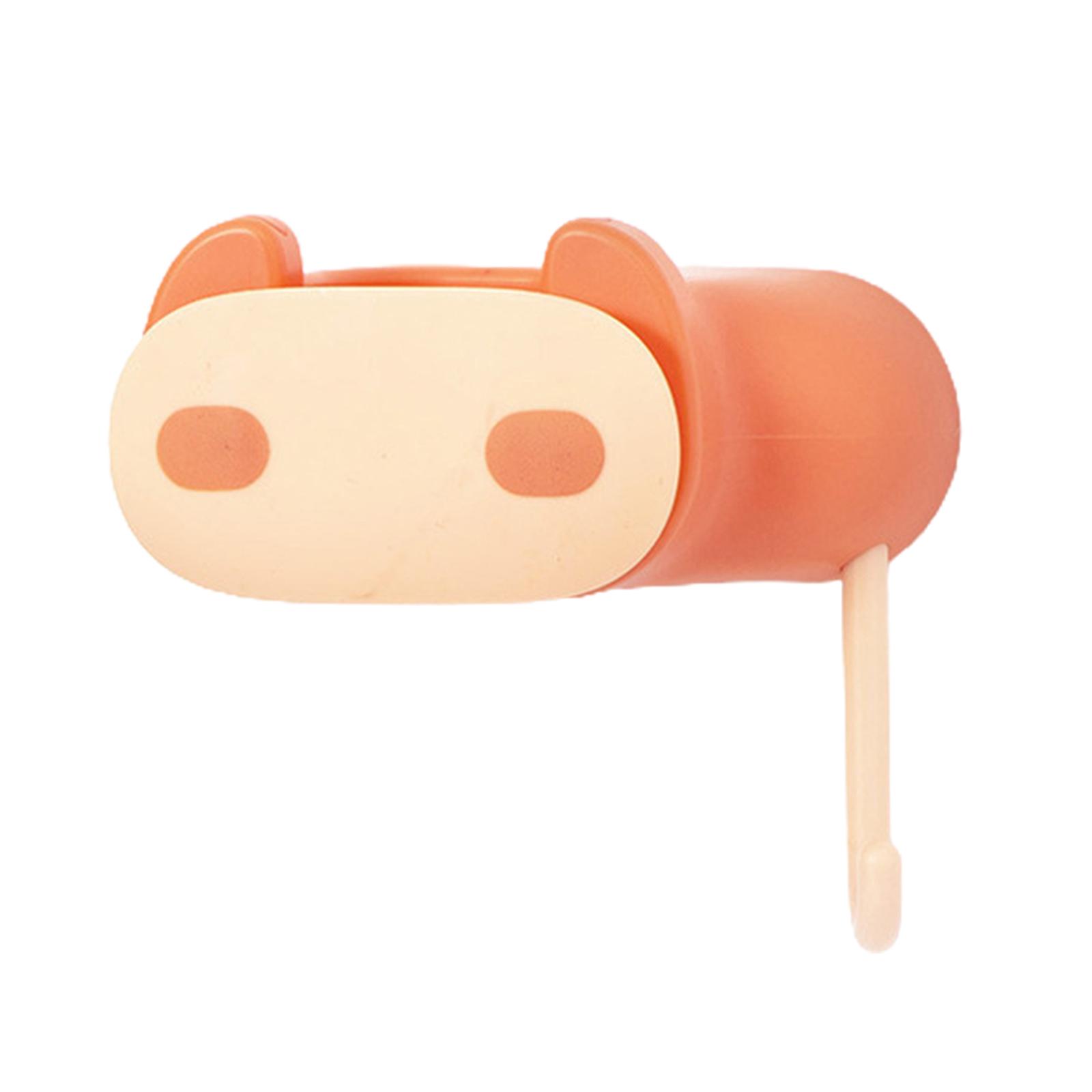 Multifunctional Mop Clip Hook Wall Mounted Brush Hanger Kitchen Shelf Storage  Orange