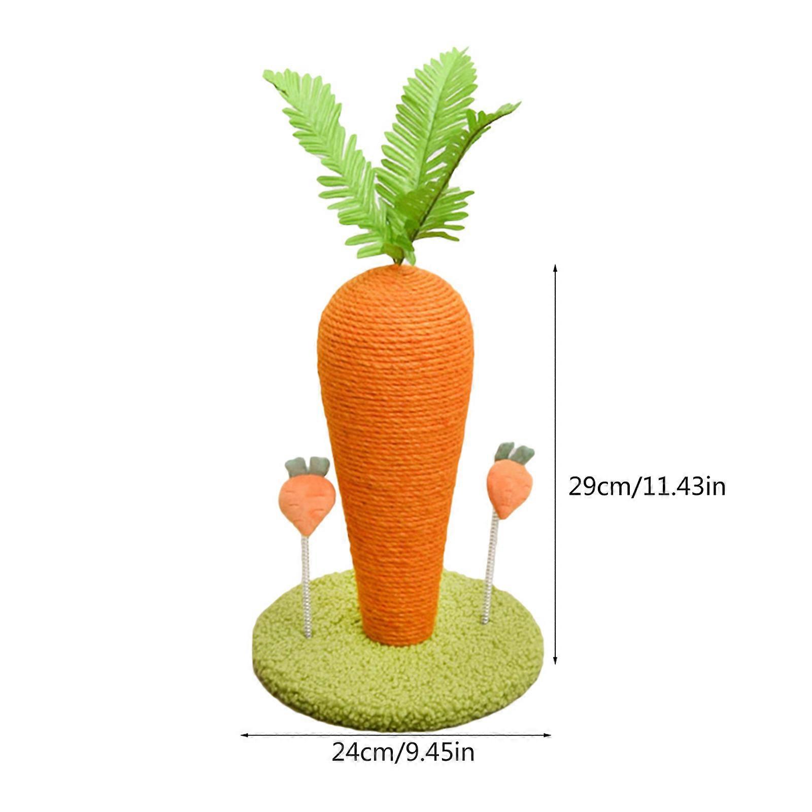 for Cat Scratching Post Cute Carrot Shape Design Kitten Natural Sisal Scratchers Easy to Assemble 11.4" Tall for Small C