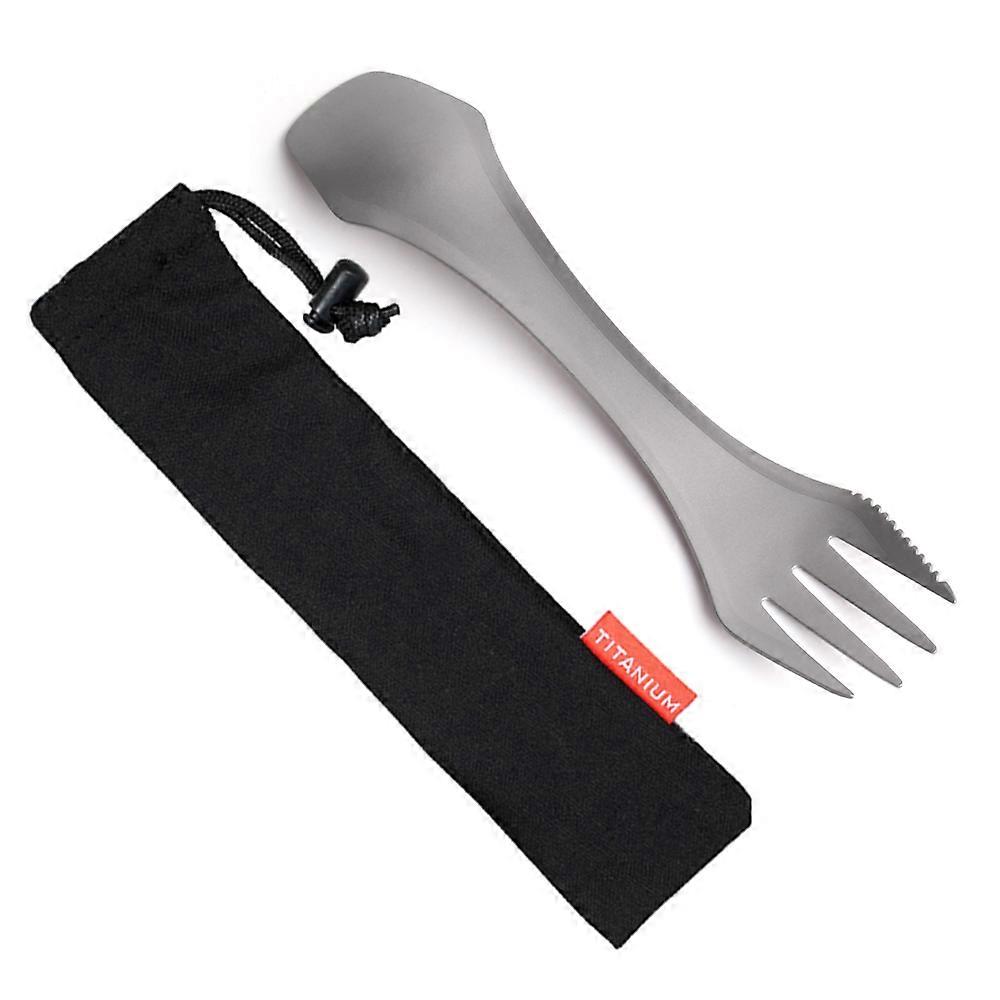 Titanium Spork Camping Cutlery Lightweight Durable Portable Multi-Tool for Outdoor Hiking Travel Eco-Friendly and Rust-Resistant Design with Storage P